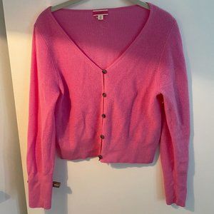 J. Crew SOLD OUT Fitted Cashmere Blend Fitted Pink Cardigan NEVER WORN Size M